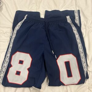 Navy Blue Athletic Joggers with Number 80